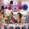 Fourth of July Decorations Red White Blue Decorations Set of Paper Fans